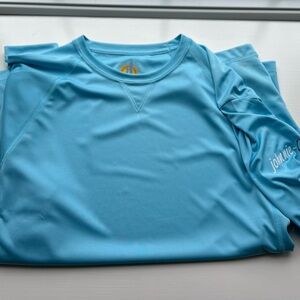 johnnie-O Blue Long  Sleeve Tee Performance Shirt